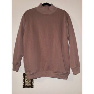 Aerie Mock Neck Oversized‎ Sweatshirt Mauve Pink Long Sleeve Pullover XS